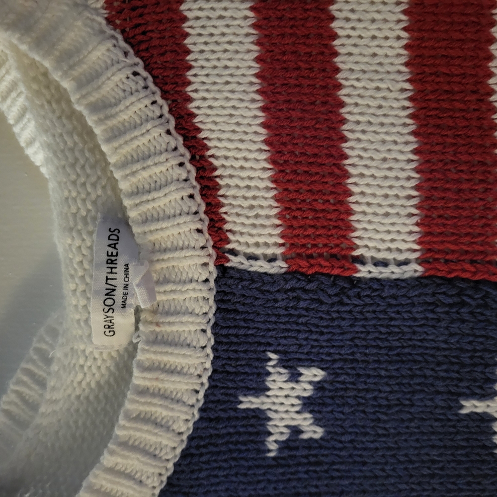 Grayson Threads Red and White Crewneck Sweater